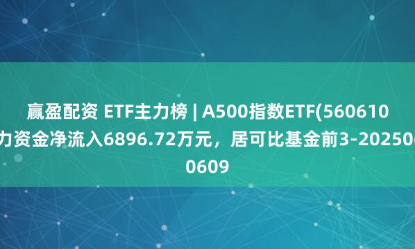 赢盈配资 ETF主力榜 | A500指数ETF(560610)主力资金净流入6896.72万元，居可比基金前3-20250609