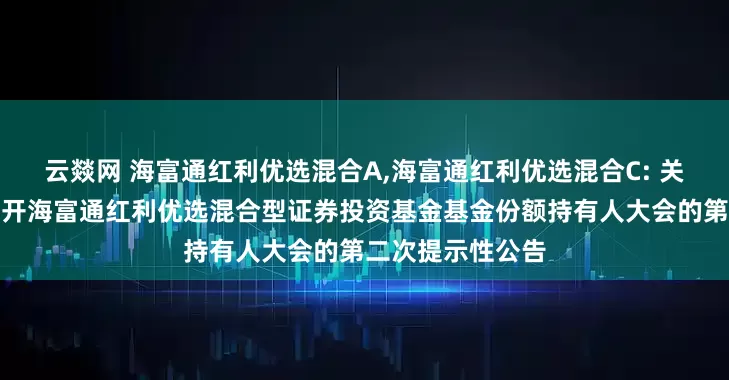 云燚网 海富通红利优选混合A,海富通红利优选混合C: 关于以通讯方式召开海富通红利优选混合型证券投资基金基金份额持有人大会的第二次提示性公告